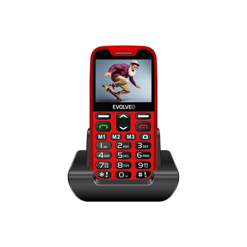 Evolveo - EasyPhone XR, téléphone mobile 4G pour seniors, rouge