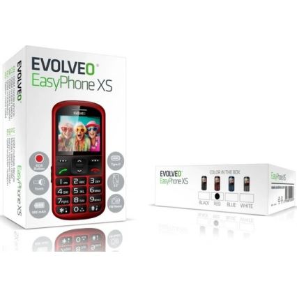 Evolveo - EasyPhone XS mobiele telefoon voor senioren rood