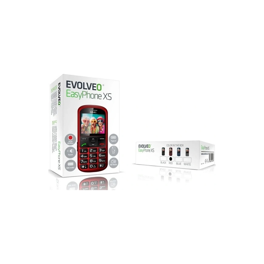 Evolveo - EasyPhone XS mobiele telefoon voor senioren rood