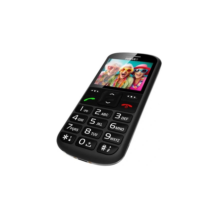 Evolveo - EasyPhone XS, téléphone mobile pour seniors, noir