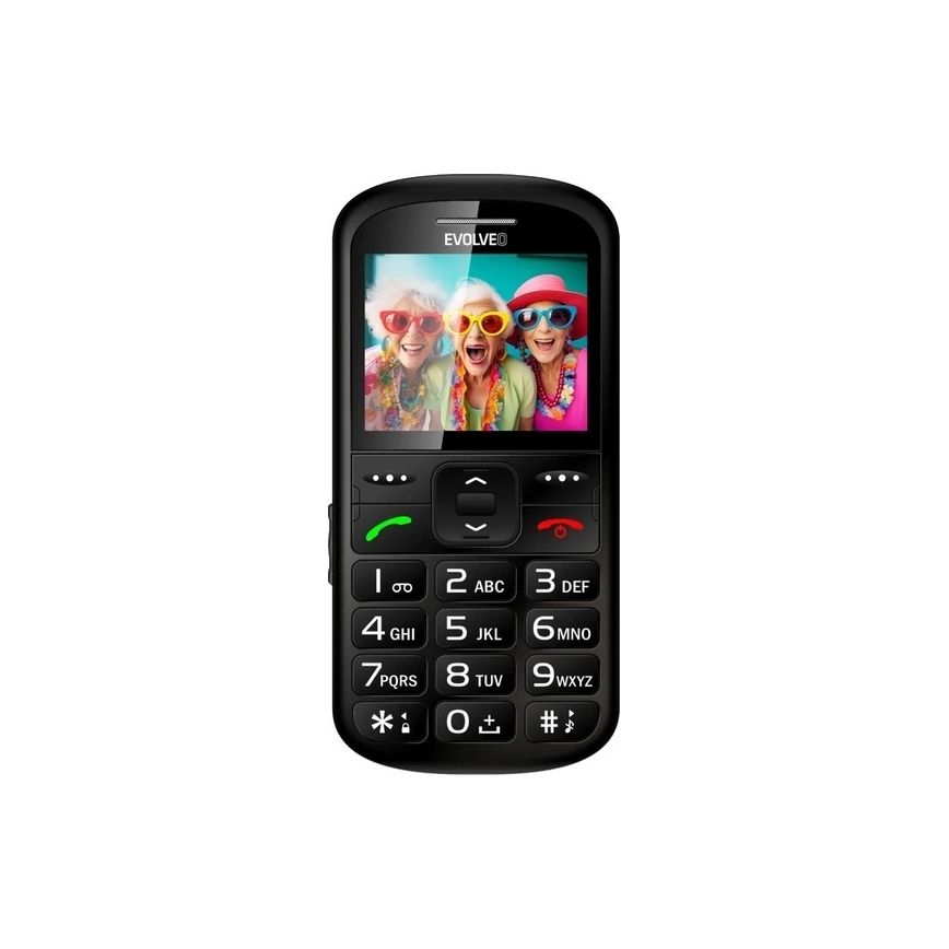 Evolveo - EasyPhone XS, téléphone mobile pour seniors, noir