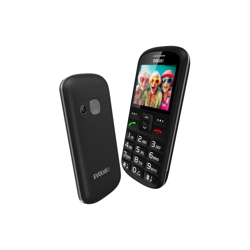 Evolveo - EasyPhone XS, téléphone mobile pour seniors, noir