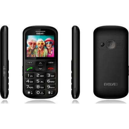 Evolveo - EasyPhone XS, téléphone mobile pour seniors, noir