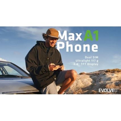Evolveo - MaxPhone A1 knoptelefoon Dual-SIM zwart