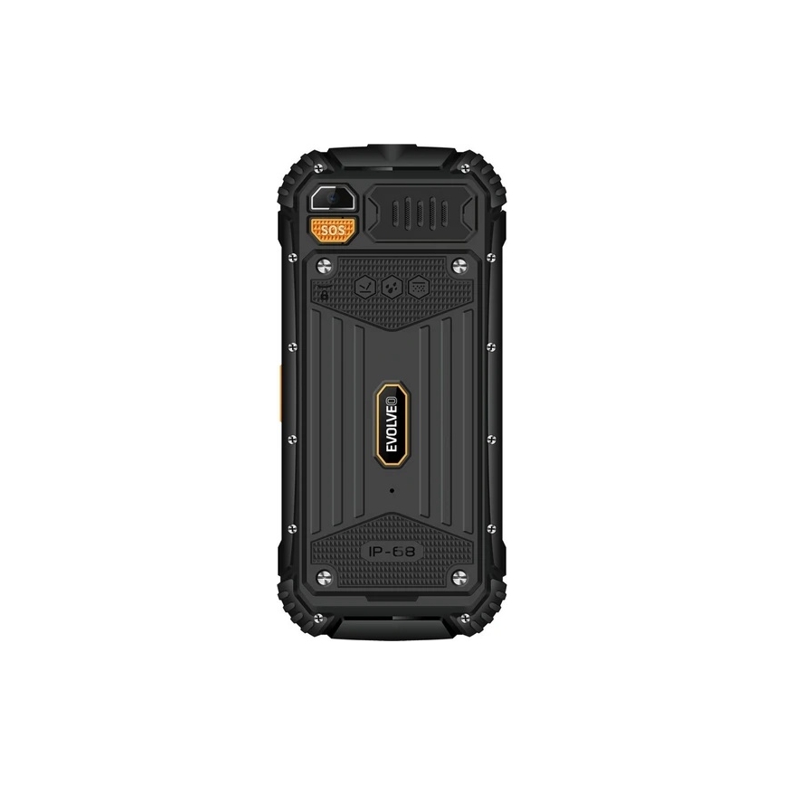 Evolveo - StrongPhone Q1, waterdichte Dual-SIM-telefoon zwart/oranje