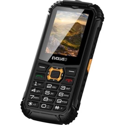 Evolveo - StrongPhone Q1, waterdichte Dual-SIM-telefoon zwart/oranje