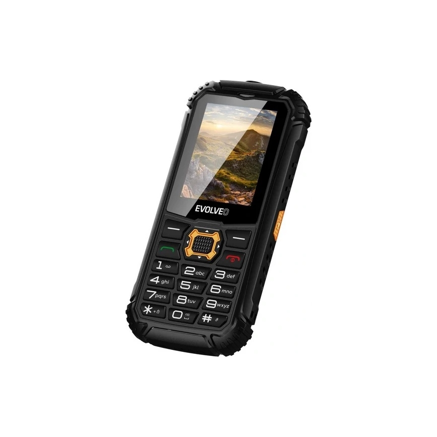 Evolveo - StrongPhone Q1, waterdichte Dual-SIM-telefoon zwart/oranje