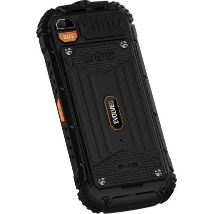 Evolveo - StrongPhone Q1, waterdichte Dual-SIM-telefoon zwart/oranje