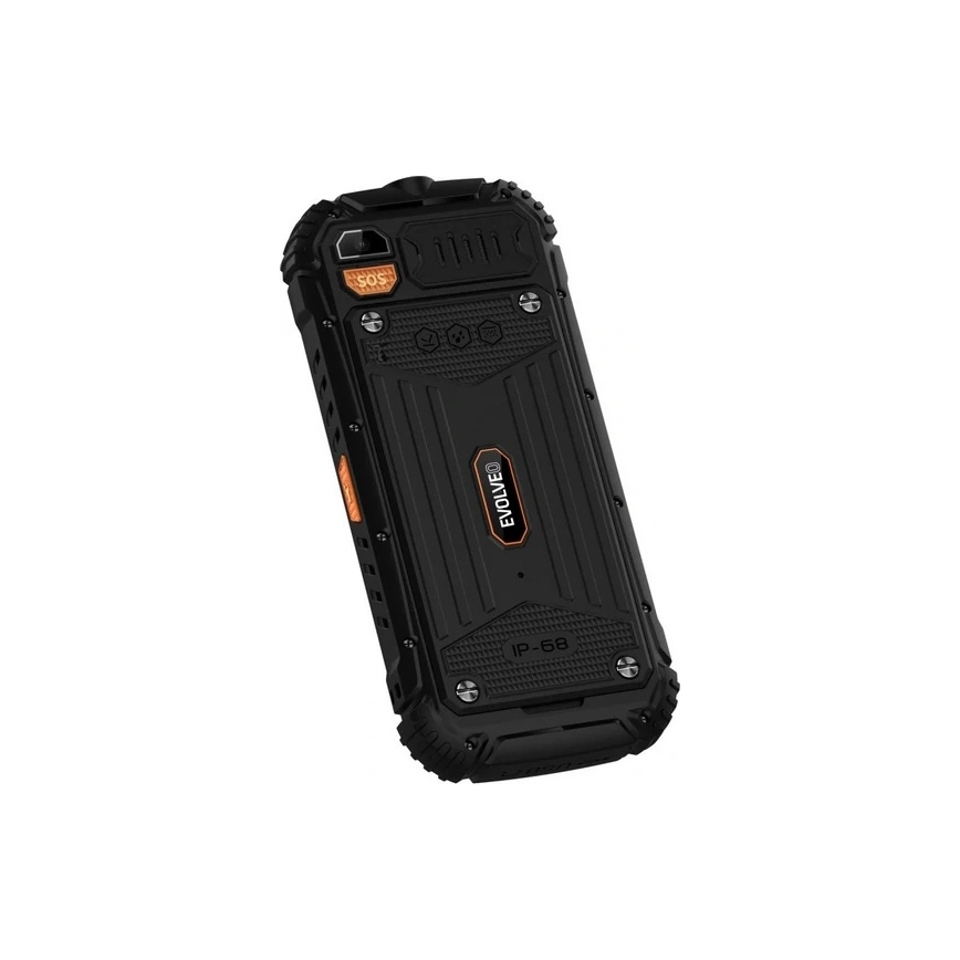 Evolveo - StrongPhone Q1, waterdichte Dual-SIM-telefoon zwart/oranje