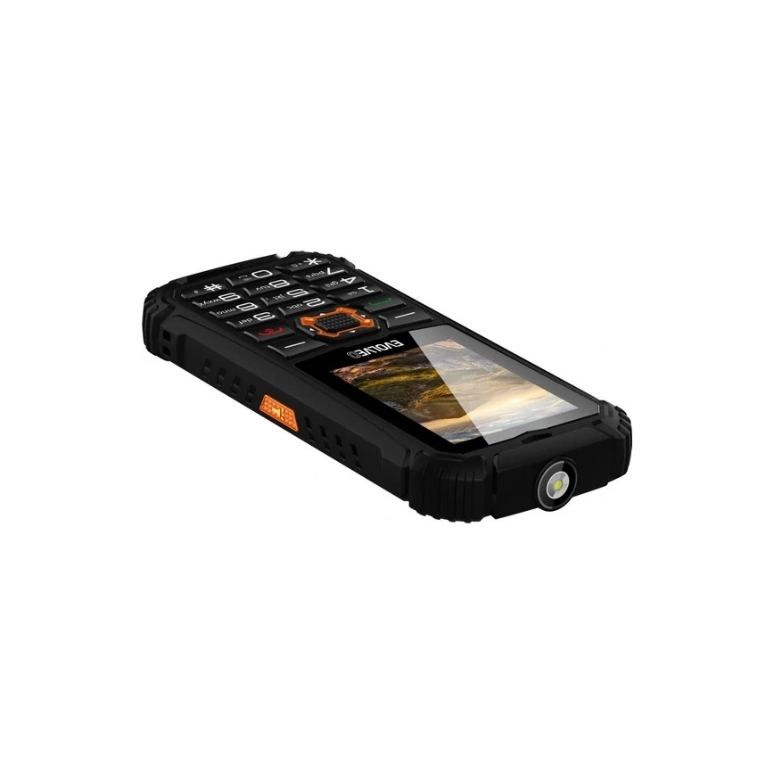 Evolveo - StrongPhone Q1, waterdichte Dual-SIM-telefoon zwart/oranje