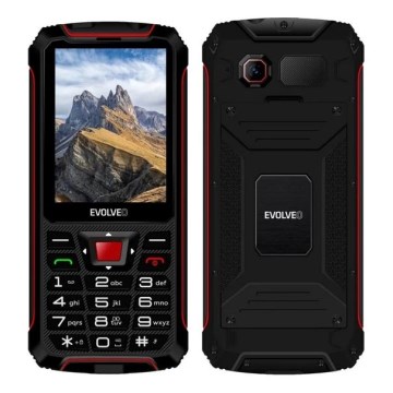 Evolveo - StrongPhone W4, waterdichte Dual SIM-telefoon, zwart/rood