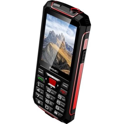 Evolveo - StrongPhone W4, waterdichte Dual SIM-telefoon, zwart/rood