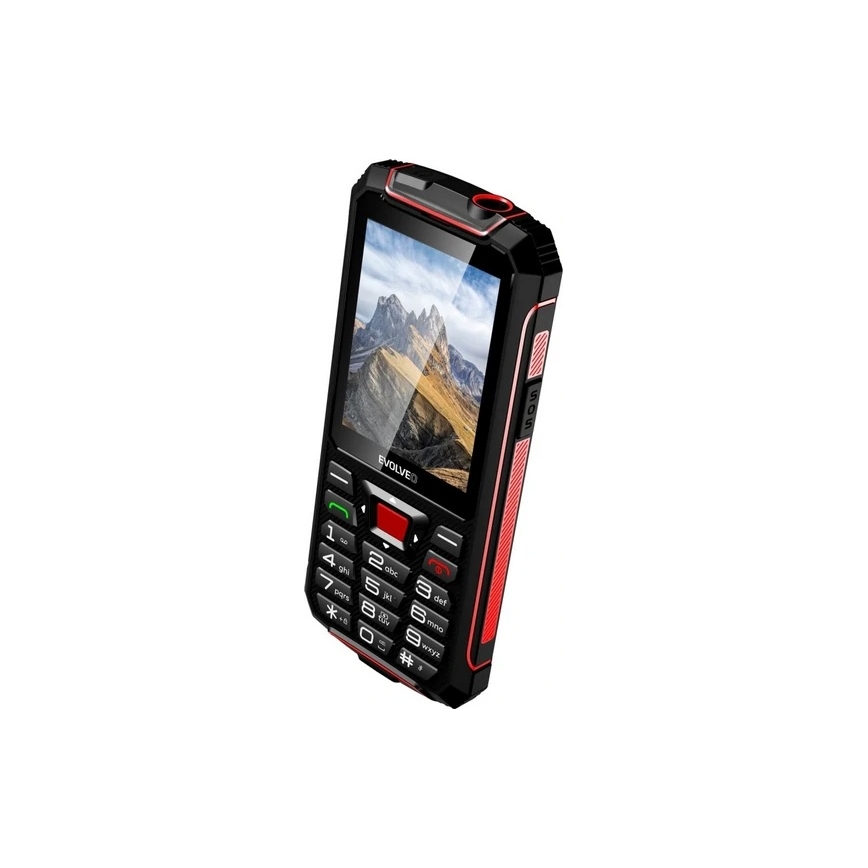 Evolveo - StrongPhone W4, waterdichte Dual SIM-telefoon, zwart/rood