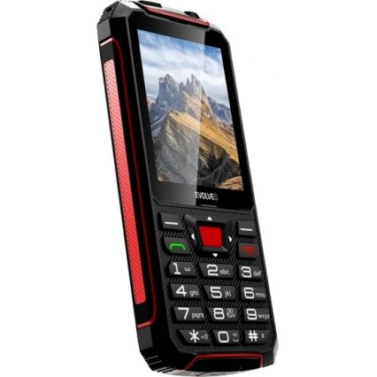 Evolveo - StrongPhone W4, waterdichte Dual SIM-telefoon, zwart/rood