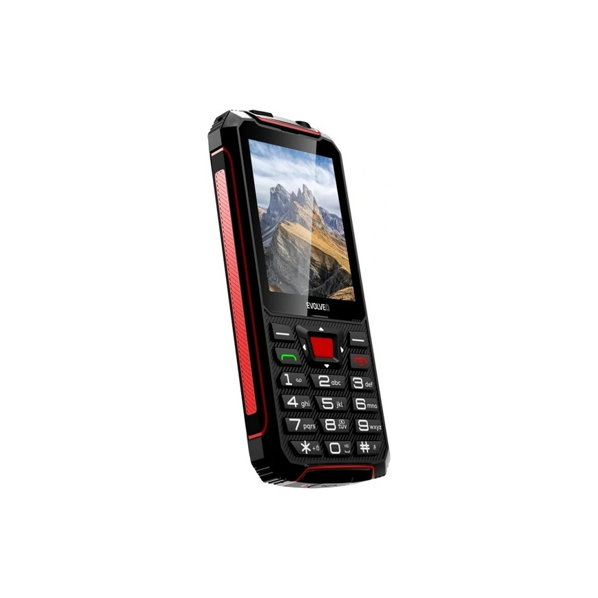 Evolveo - StrongPhone W4, waterdichte Dual SIM-telefoon, zwart/rood