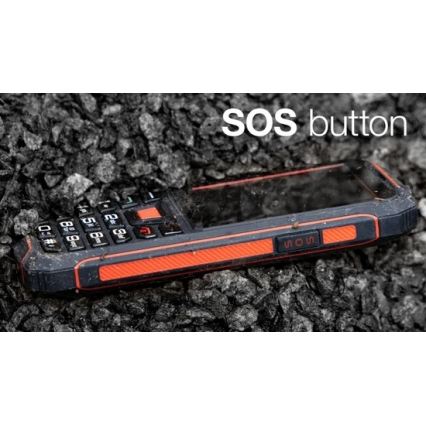 Evolveo - StrongPhone W4, waterdichte Dual SIM-telefoon, zwart/rood