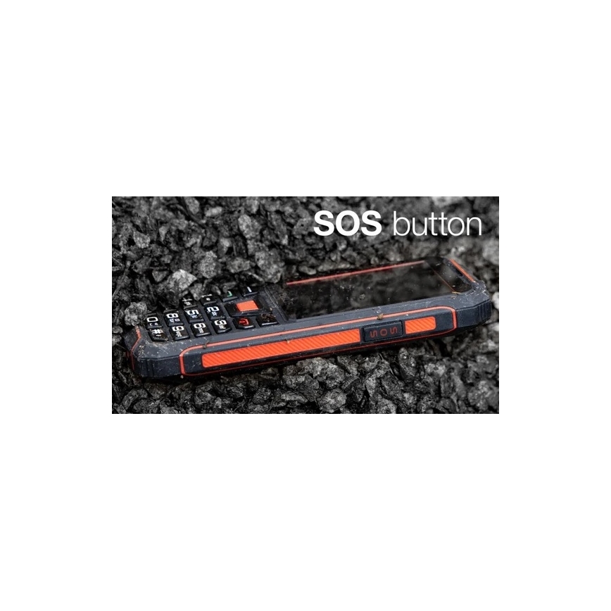 Evolveo - StrongPhone W4, waterdichte Dual SIM-telefoon, zwart/rood