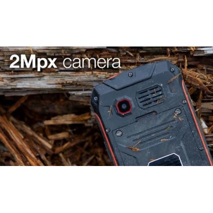 Evolveo - StrongPhone W4, waterdichte Dual SIM-telefoon, zwart/rood