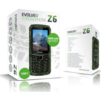 Evolveo - StrongPhone Z6, téléphone étanche double SIM, camouflage de chasse