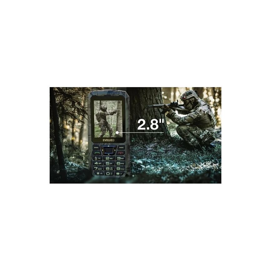 Evolveo - StrongPhone Z6 téléphone étanche Double SIM en camouflage de chasse