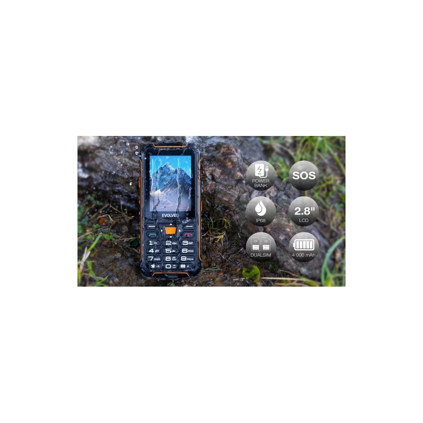 Evolveo - StrongPhone Z6 téléphone étanche Dual SIM noir/orange