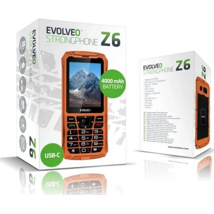 Evolveo - StrongPhone Z6, waterdichte Dual SIM-telefoon, oranje