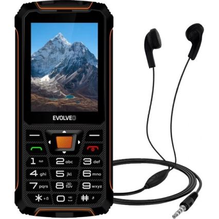Evolveo - StrongPhone Z6, waterdichte Dual SIM-telefoon zwart/oranje