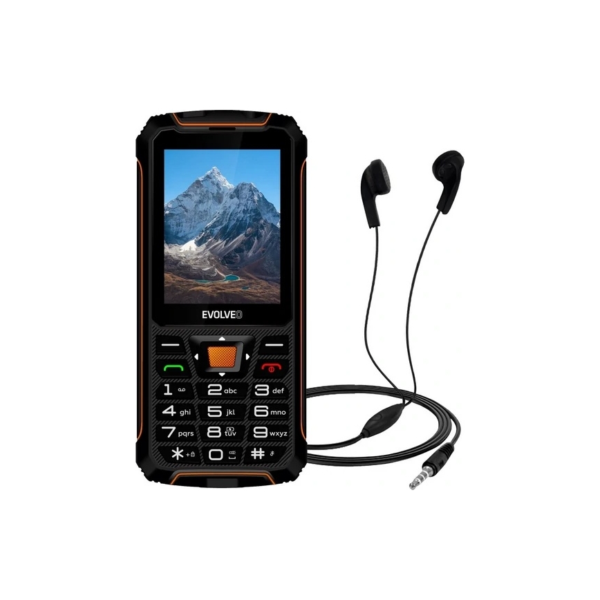 Evolveo - StrongPhone Z6, waterdichte Dual SIM-telefoon zwart/oranje