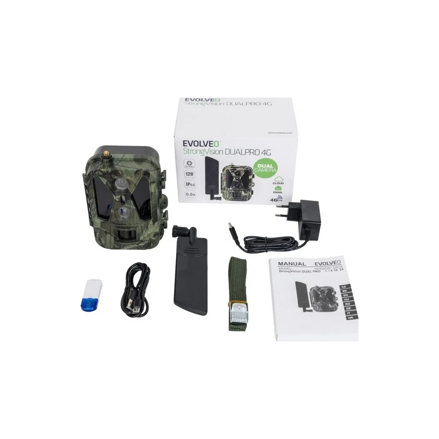 Evolveo - StrongVision Dual PRO 4G wildcamera met automatische 4G-verzending, 16 GB