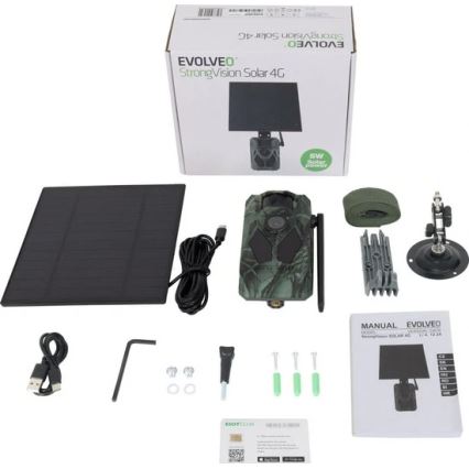 Evolveo - StrongVision Solar 4G, 4G-wildcamera met app en zonnepaneel