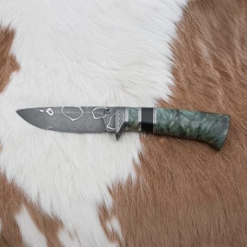 Exclusief Damascus-mes 11,6 cm esdoorn/ebbehout