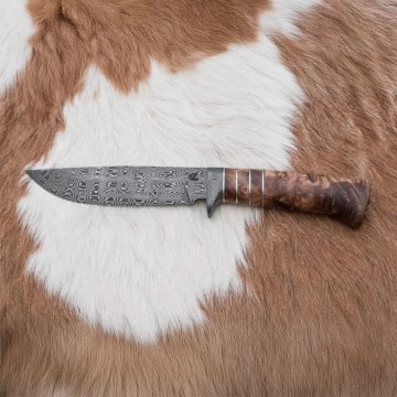 Exclusief Damascus-mes 14,4 cm kastanjeboom/mammoet tand