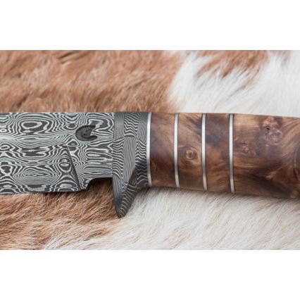 Exclusief Damascus-mes 14,4 cm kastanjeboom/mammoet tand