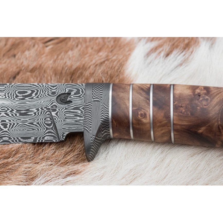 Exclusief Damascus-mes 14,4 cm kastanjeboom/mammoet tand