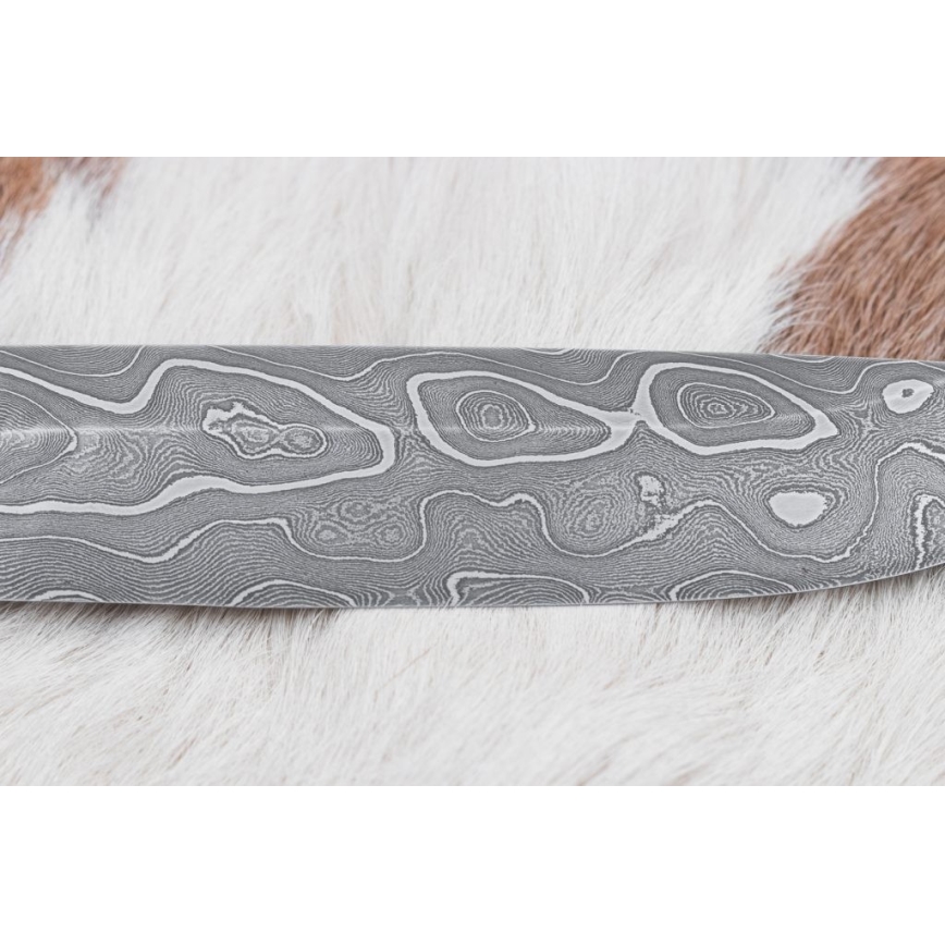 Exclusief Damascus-mes 14 cm essehout