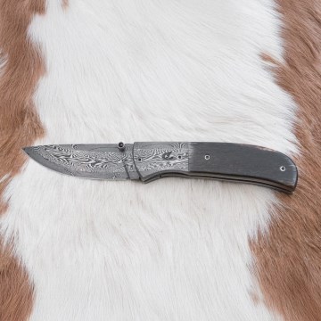 Exclusief opvouwbaar Damastmes 8 cm mammoet bot