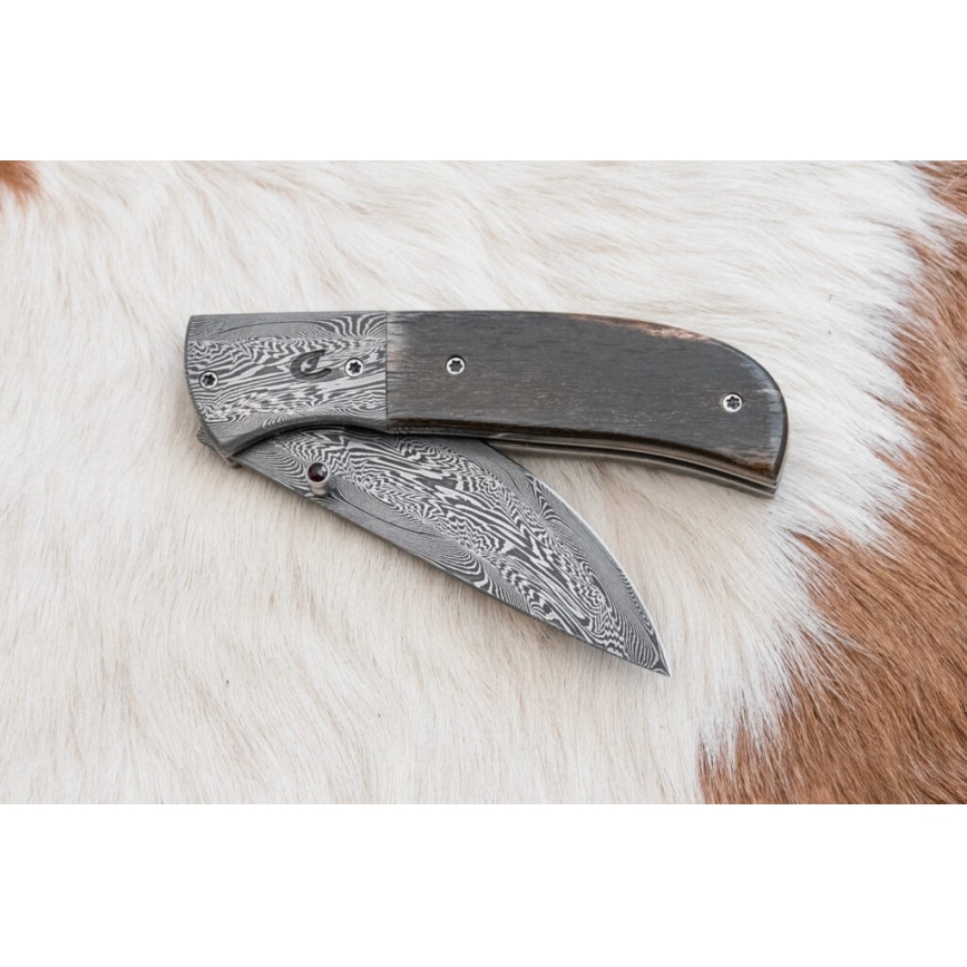 Exclusief opvouwbaar Damastmes 8 cm mammoet bot