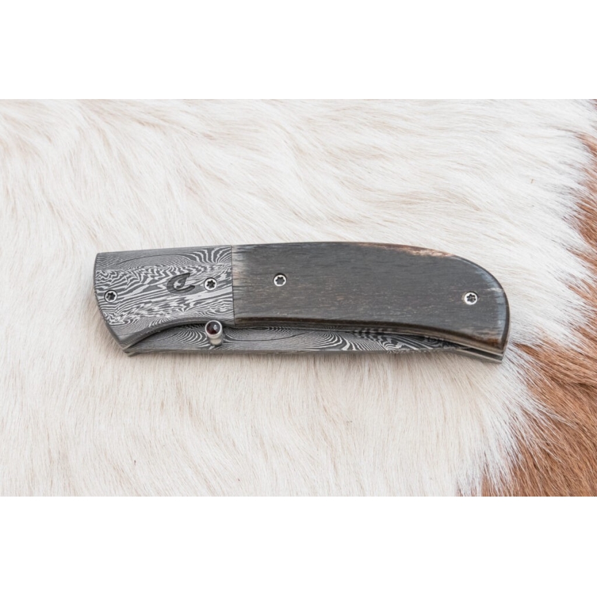 Exclusief opvouwbaar Damastmes 8 cm mammoet bot