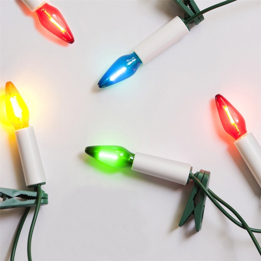 Extension de guirlande extérieure LED de Noël FELICIA FILAMENT 20xE10 14m coloré/blanc chaud IP44, Fabriqué dans l'UE