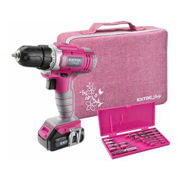 Extol - Accuboormachine 1300 mAh 12V roze