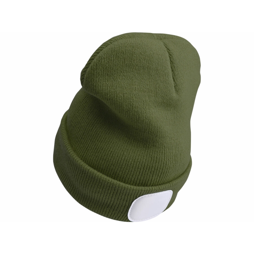 Extol - Bonnet à lampe frontale rechargeable USB 300 mAh, vert, taille unique