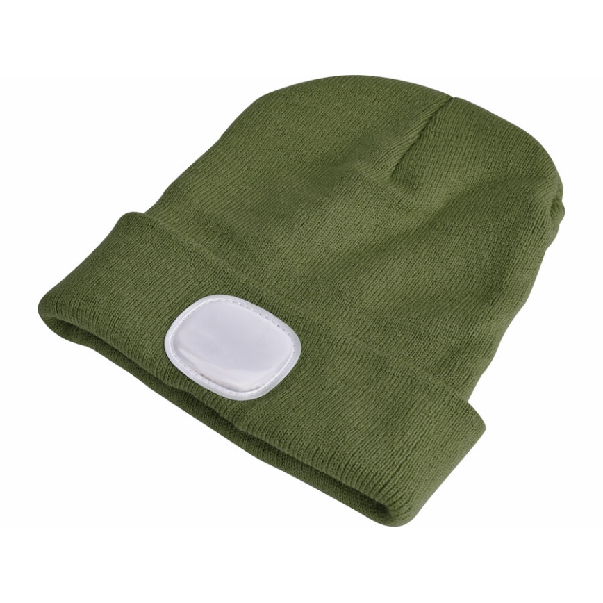 Extol - Bonnet à lampe frontale rechargeable USB 300 mAh, vert, taille unique