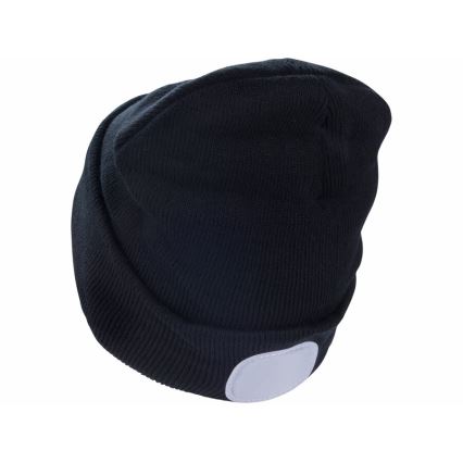 Extol - Bonnet avec lampe frontale, batterie 300 mAh rechargeable par USB, noir, taille unique