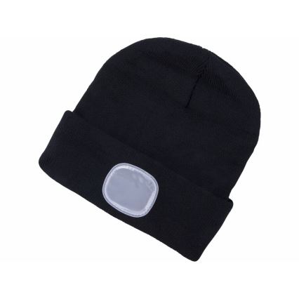 Extol - Bonnet avec lampe frontale, batterie 300 mAh rechargeable par USB, noir, taille unique