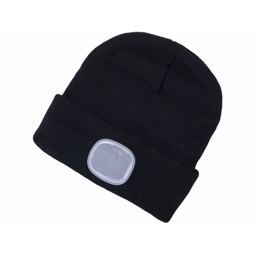 Extol - Bonnet avec lampe frontale, batterie 300 mAh rechargeable par USB, noir, taille unique