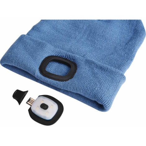 Extol - Bonnet avec lampe frontale et chargeur USB 300 mAh bleu taille UNI