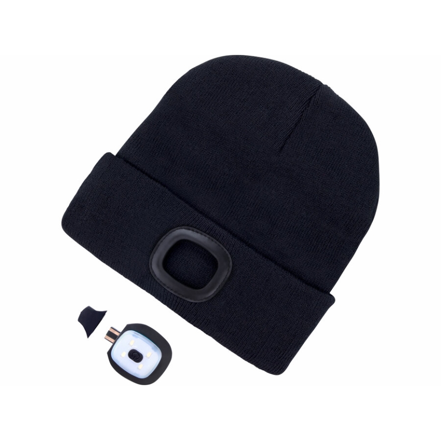 Extol - Bonnet avec lampe frontale et chargeur USB 300 mAh noir taille UNI
