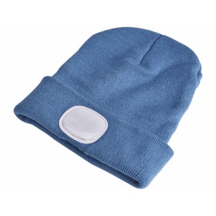 Extol - Bonnet avec lampe frontale rechargeable par USB (batterie 300 mAh), bleu, taille unique