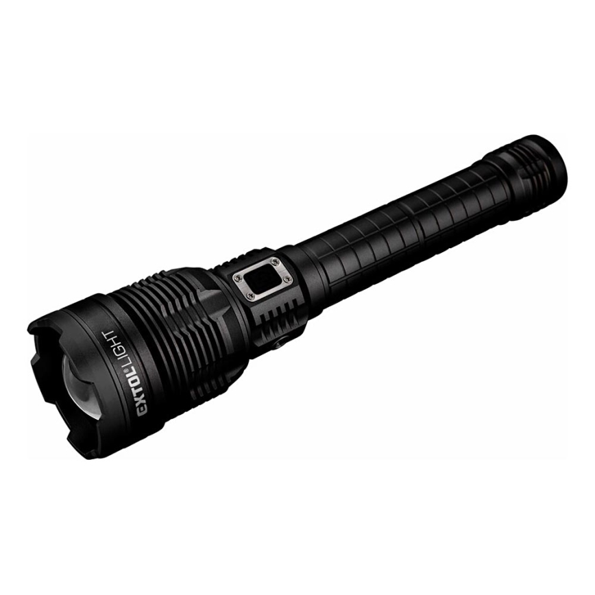 Extol - Dimbare oplaadbare LED-zaklamp met powerbank LED/60W/10000 mAh 8000 lm IPX4 zwart
