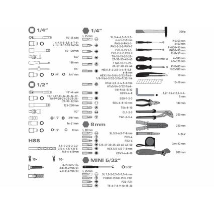 Extol - Gereedschapset 303 delig